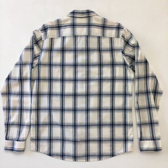 A.P.C. Mens Large 100% Cotton Checked Button Down Collar Shirts Navy Blue/White - Picture 8 of 15
